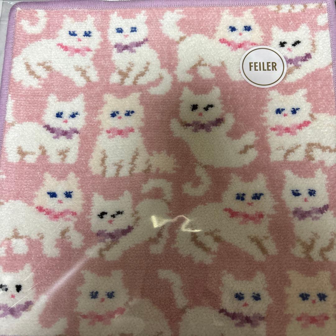 FEILER フェイラーハンカチ　モフモフネコチャン　未開封2枚　栞付き