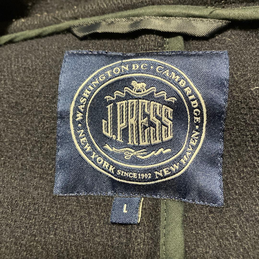 【美品】ジェイプレス　ダッフル コート　バロムブローサ社　ヘリンボーン生地　紺色