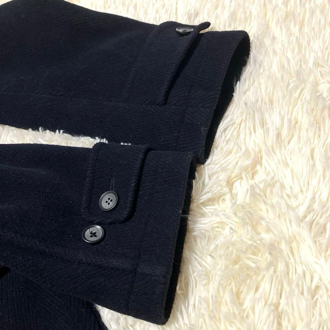 【美品】ジェイプレス　ダッフル コート　バロムブローサ社　ヘリンボーン生地　紺色