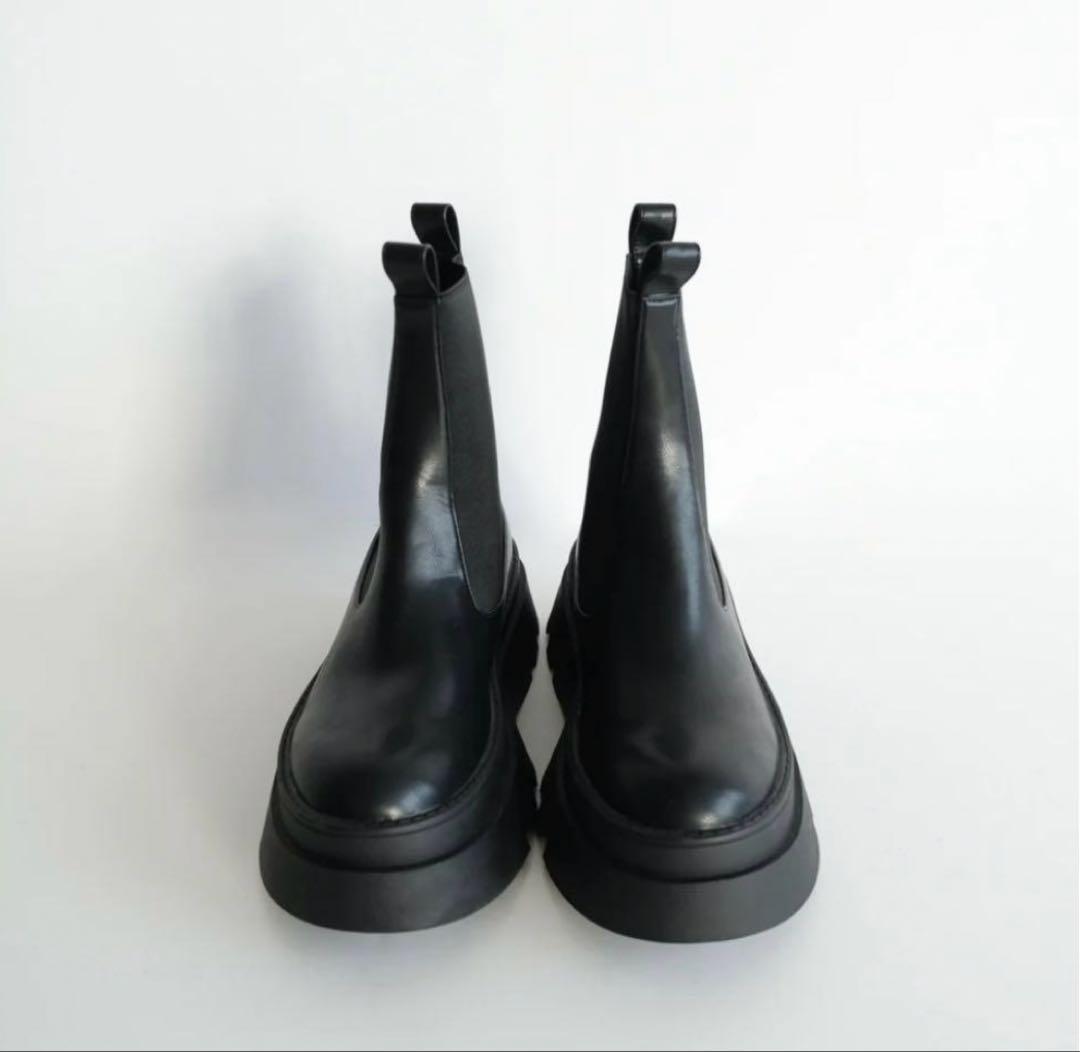 SeaRoomlynn Mould サイドゴアショートブーツ ブラック L 厚底