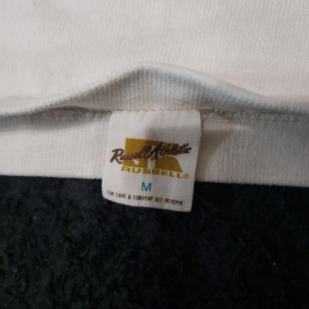 70s RUSSELL フットボールTシャツ ヴィンテージ 染み込みプリント
