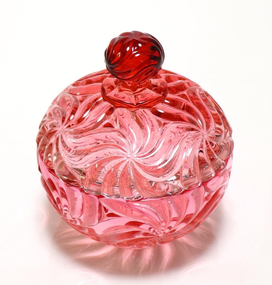 オールド・バカラ ロザース・ミュルティプル ローズ 稀少 蓋物 グラデーション