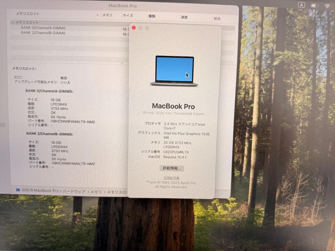超美品 2020 Intel MacBook Pro 13インチ スペースグレー
