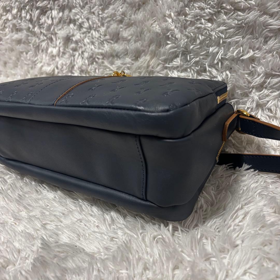極美品 ロベルタディカメリーノ ミヌエット ショルダーバッグ グレースネイビー