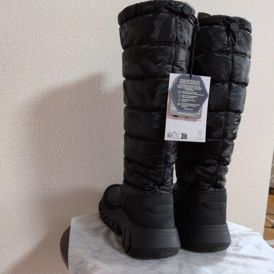 新品！HUNTER ブラック 迷彩 ロングブーツ　スノーブーツ