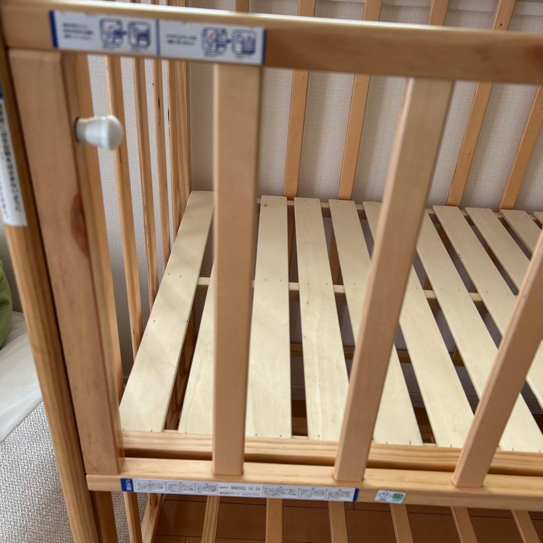 説明書付き！ヤトミ ミニベビーベッド　キャスター付き