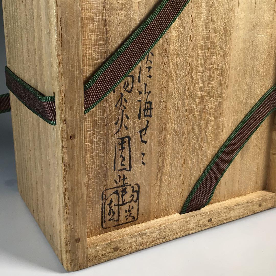 Ｎ４１４　茶碗　『膳所焼　陽炎園造』『淡々斎　箱書』『安南写茶碗』　共箱　茶道具