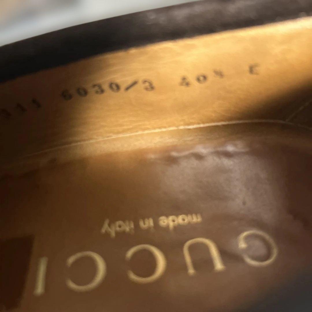 GUCCIグッチスエードローファー、ブラウン40.½