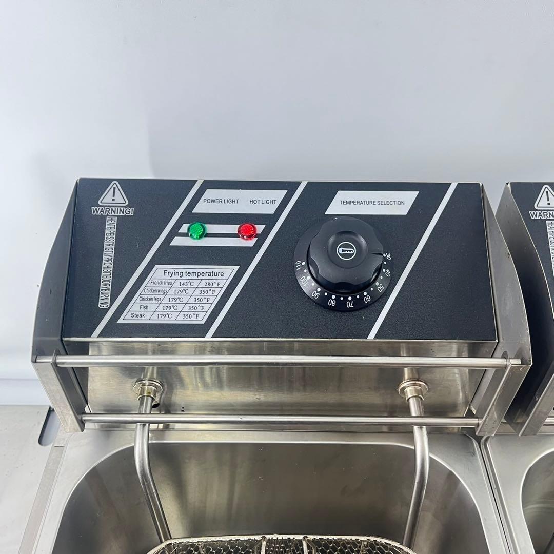 業務用２槽式卓上電気フライヤー 1槽（6L 100V） ×２ 店舗用品 厨房機器