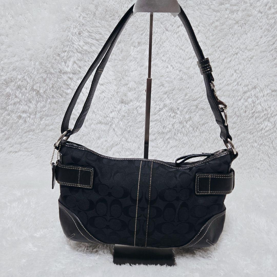 COACH シグネチャー ワンショルダーバッグ 黒 F07077