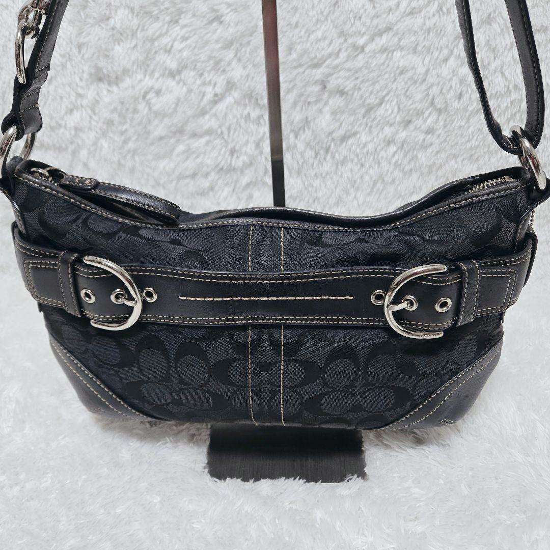 COACH シグネチャー ワンショルダーバッグ 黒 F07077