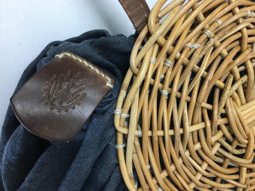 エバゴス 清涼 美品WAHAHA 紅籐 籠 カゴ 切替 トートバッグ