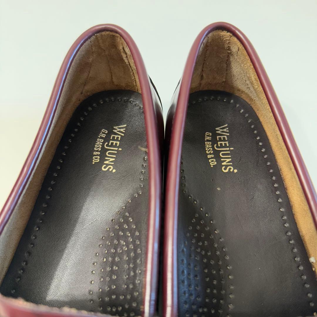 希少 G.H.BASS Weejunsリボン ローファー 24cm バーガンディ