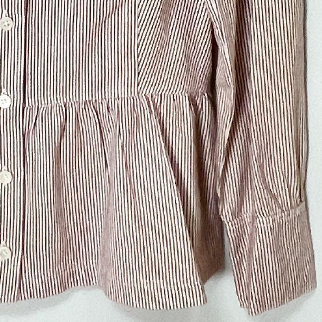 ミュウミュウ Q9 ストライプ フリルシャツ 長袖 イタリア製 40