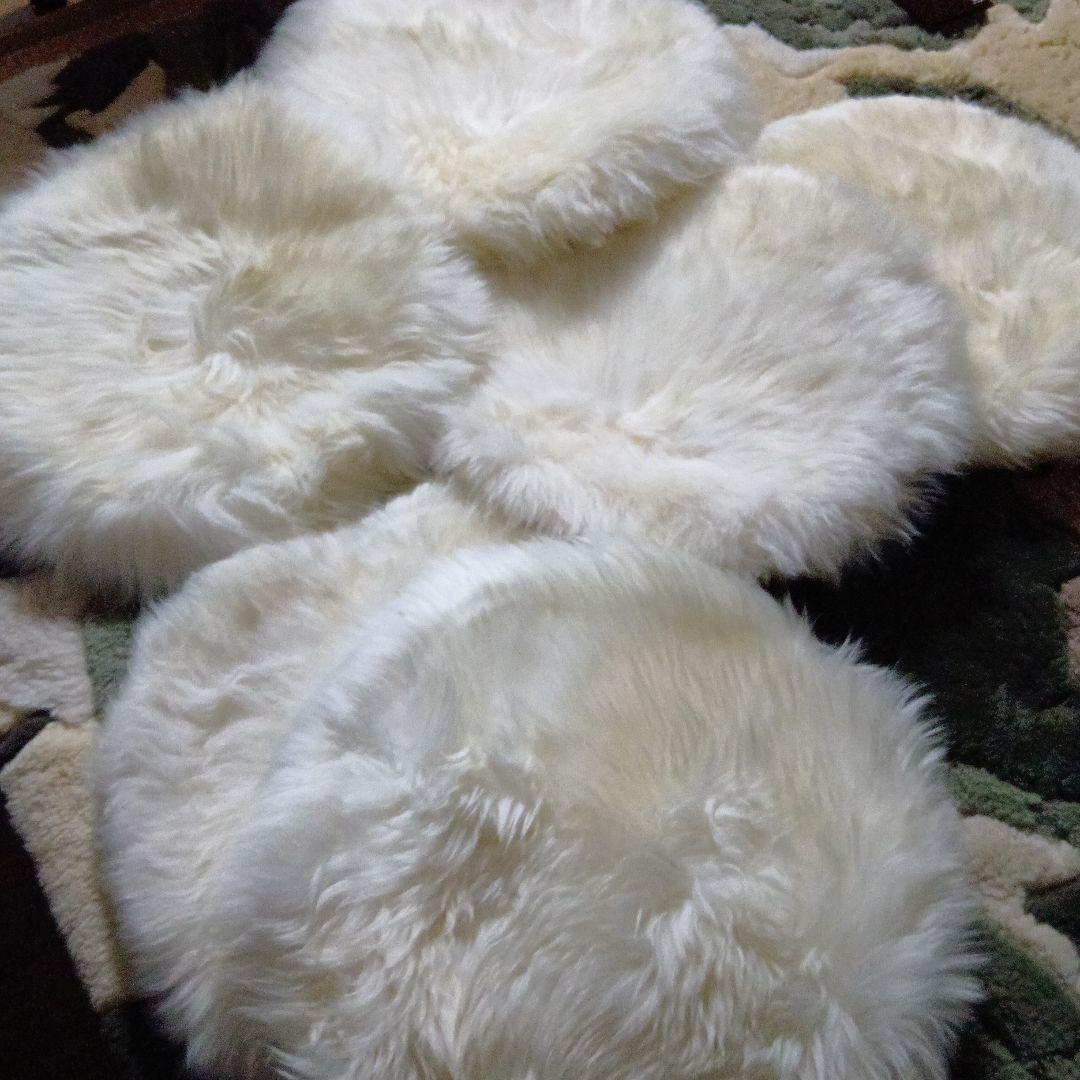 こうちゃん　6枚セット　ムートンクッション　円形　裏地付き