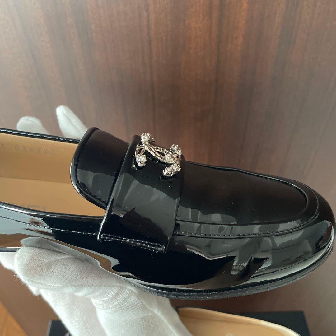 meruシャネル　パテントローファー　37.5センチ