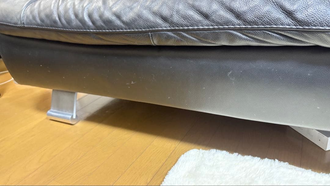 italsofa 黒レザー　3人掛けソファ