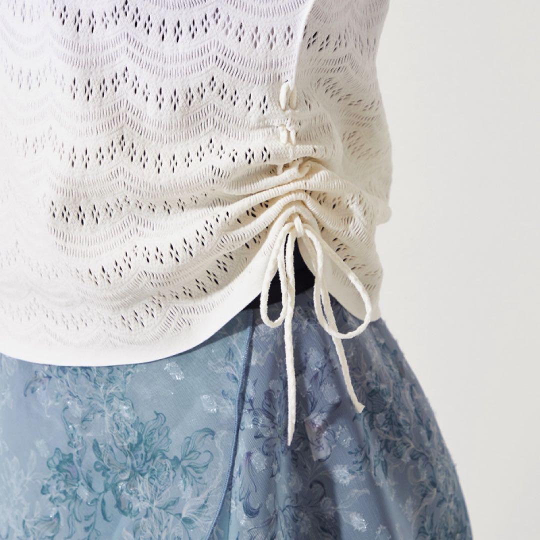 チャコット　ノーソーイングニット　グラデーション　半袖　水色　ブルー　青