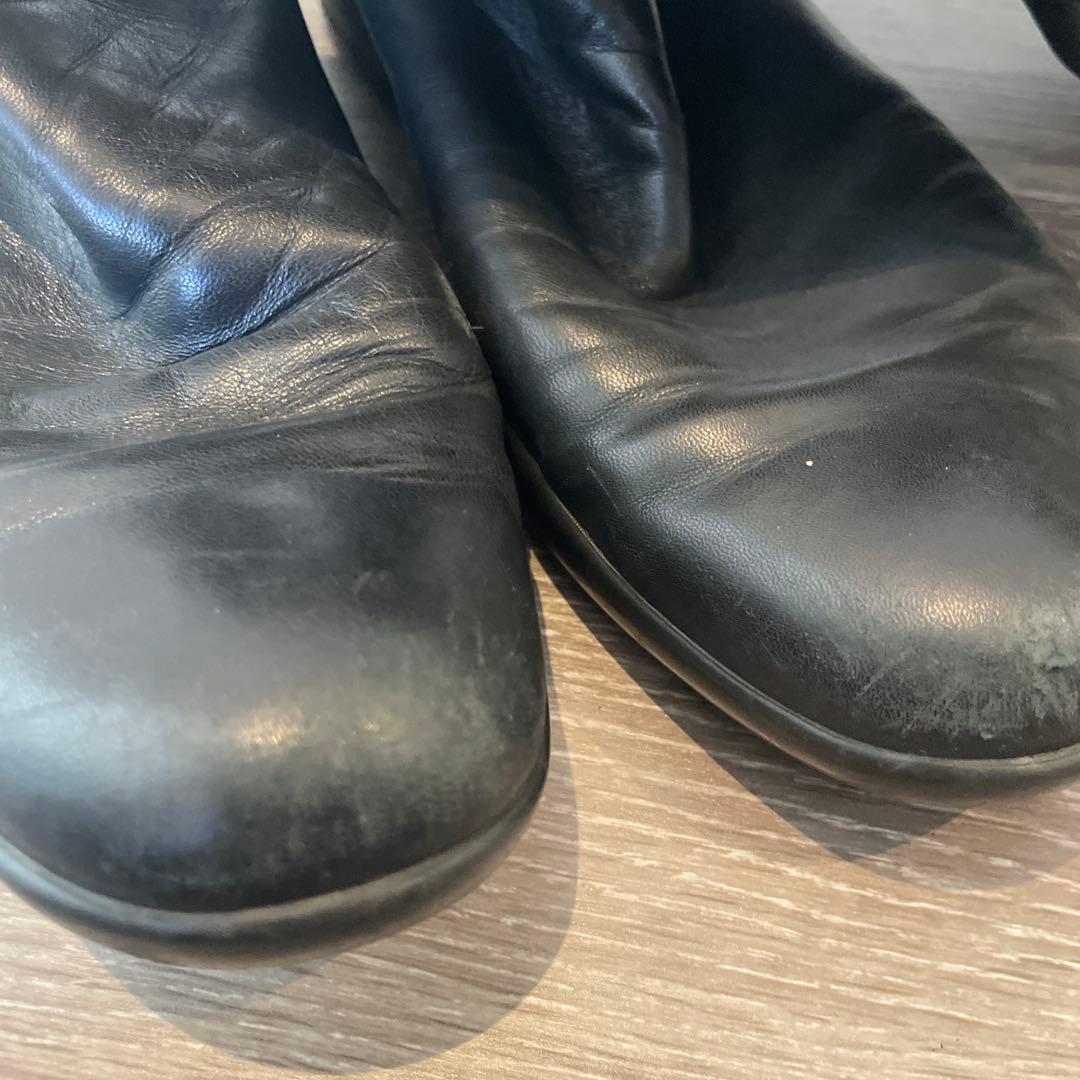 PRADA ブラックレザー ロングブーツ