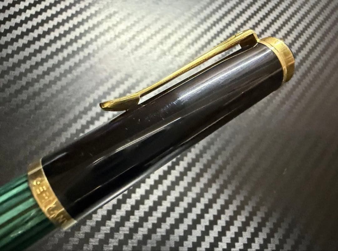 極美品 ペリカン 400 緑縞 F 細字 万年筆