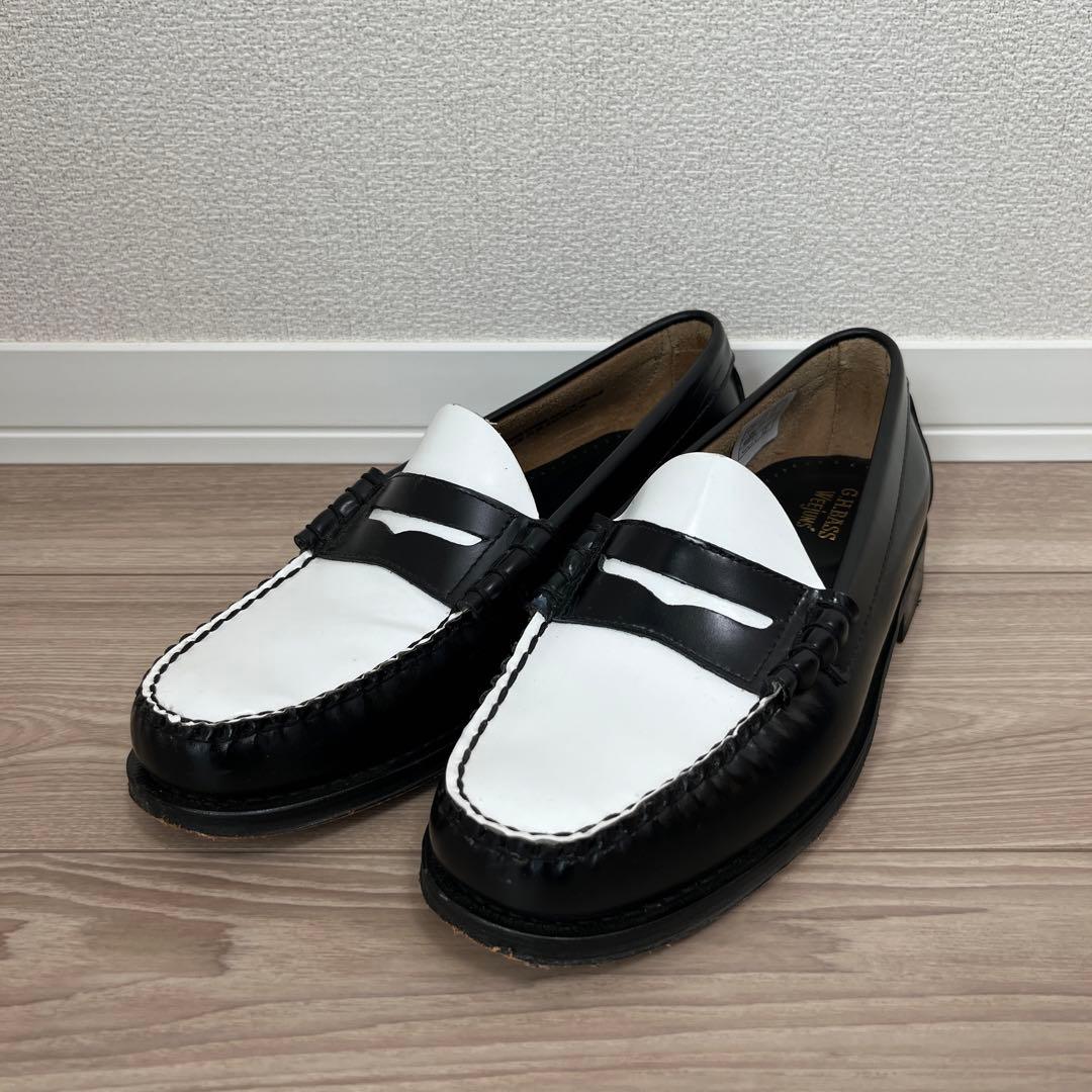 【試着のみ美品】G.H.BASS&CO コンビローファー モノクロ 41