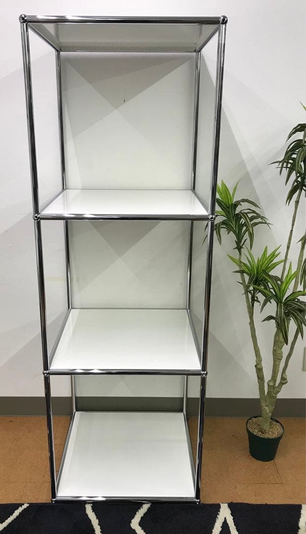 USMハラー 1列4段 ピュアホワイトのラック2個セットです。