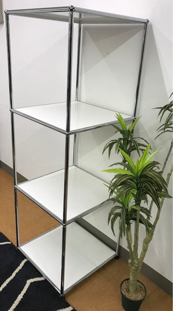 USMハラー 1列4段 ピュアホワイトのラック2個セットです。