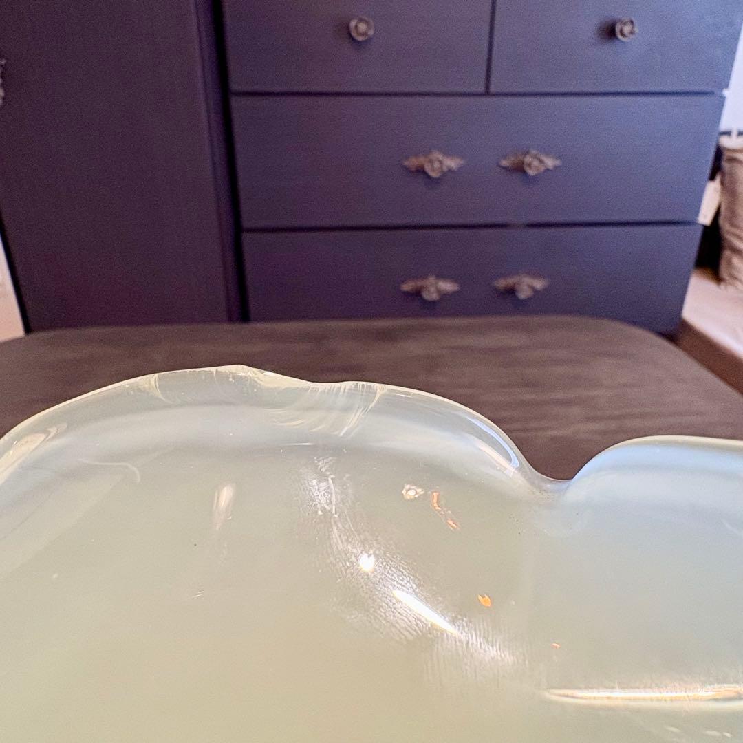 ヴァセリン　シェード　フランスアンティーク　ウランガラスシェード　 L