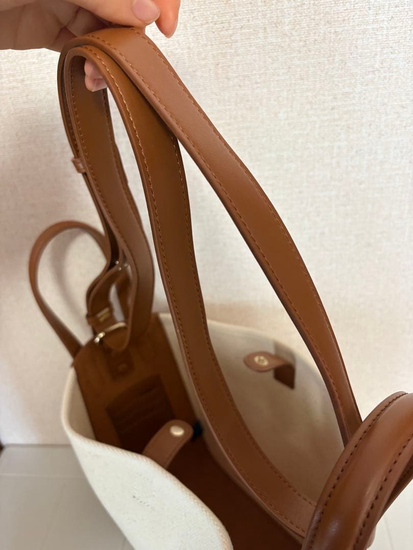 XNIHILO ハンドバッグ ショルダーバッグ コットンキャンバス ナッパレザー