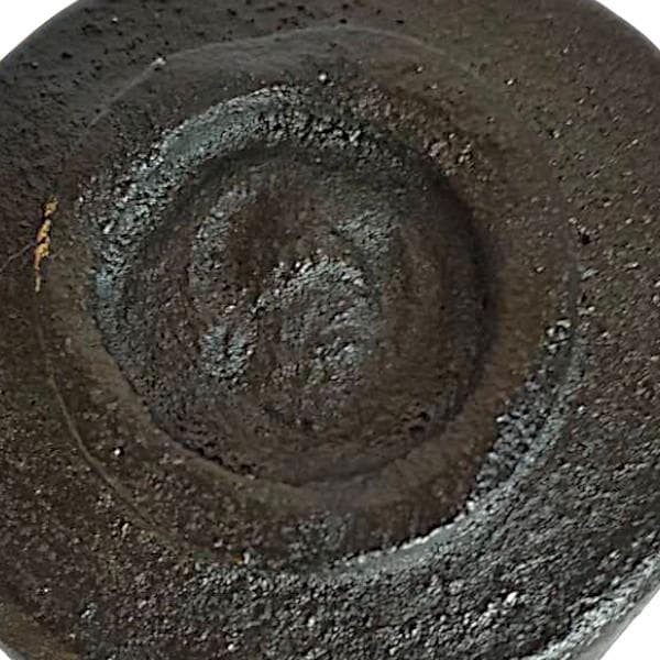 佐々木昭楽造 筒茶碗 長次郎写 風折 抹茶椀 茶道具 共箱 共布 黒楽