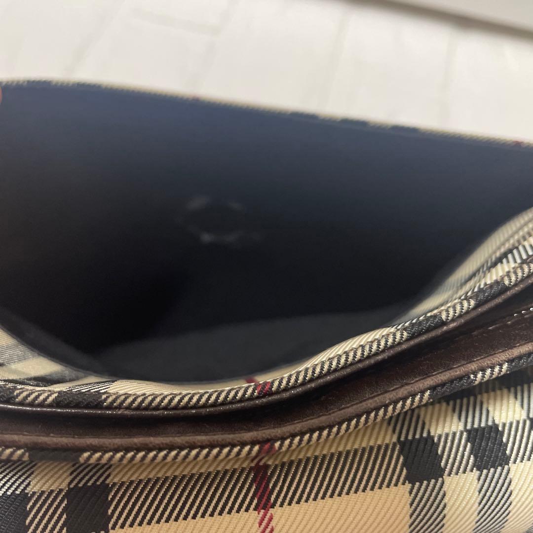 Burberry ショルダーバッグ　ノバチェック　ロゴプレート　キャンバス