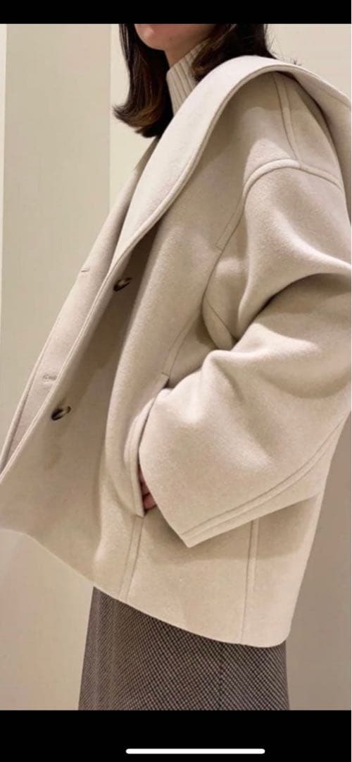 デプレ　ウールダブルモッサフーテッドショートコート♡