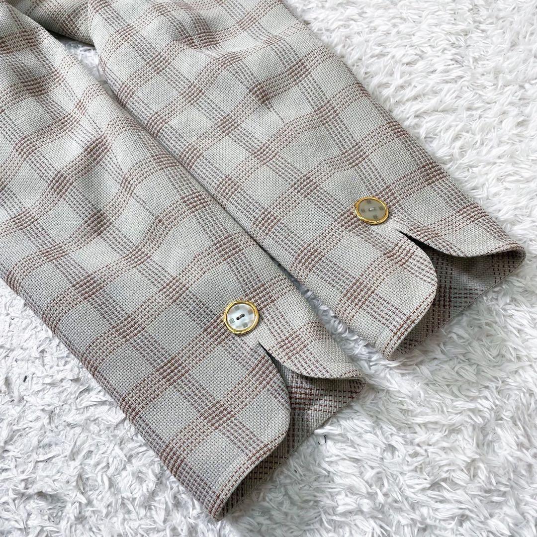 GIVENCHY ジバンシー ノーカラージャケット グレンチェック ヴィンテージ