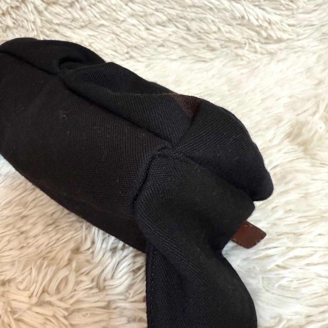 FENDI✨希少　ボディバッグ 黒　ウエストバッグ　ズッカ　マジックテープ　ミニ