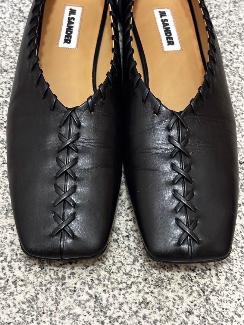 JIL SANDER ブラック フラットシューズ 40