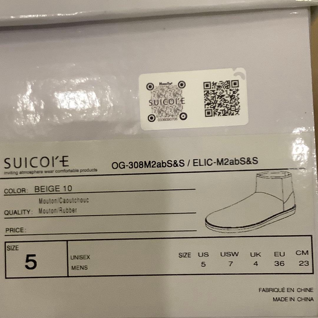 新品 未使用 スイコック ムートン ブーツ 23 cm US5 ショートブーツ