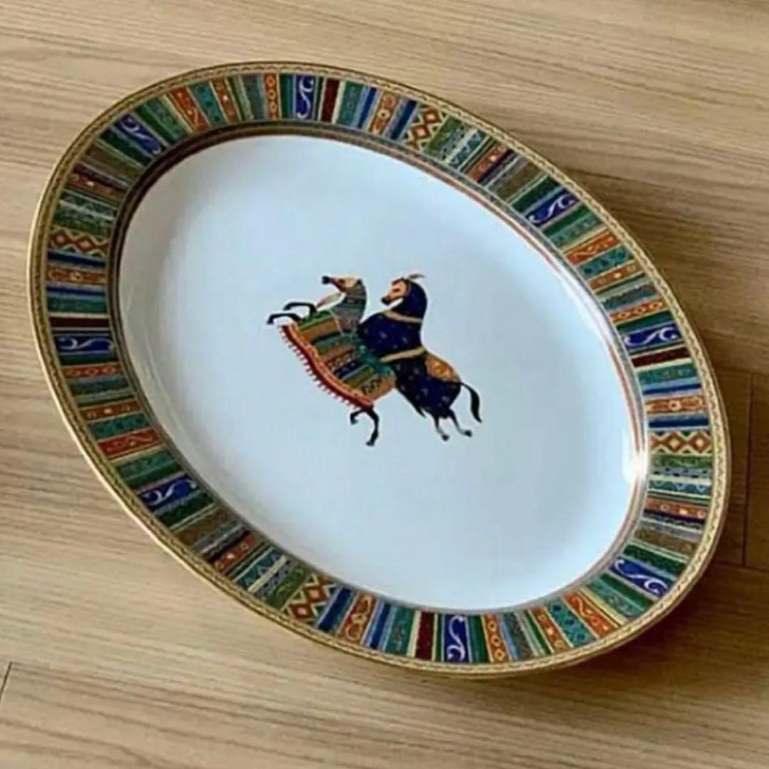 エルメス食器　HERMES シュヴァルドリアンオーバルプレート