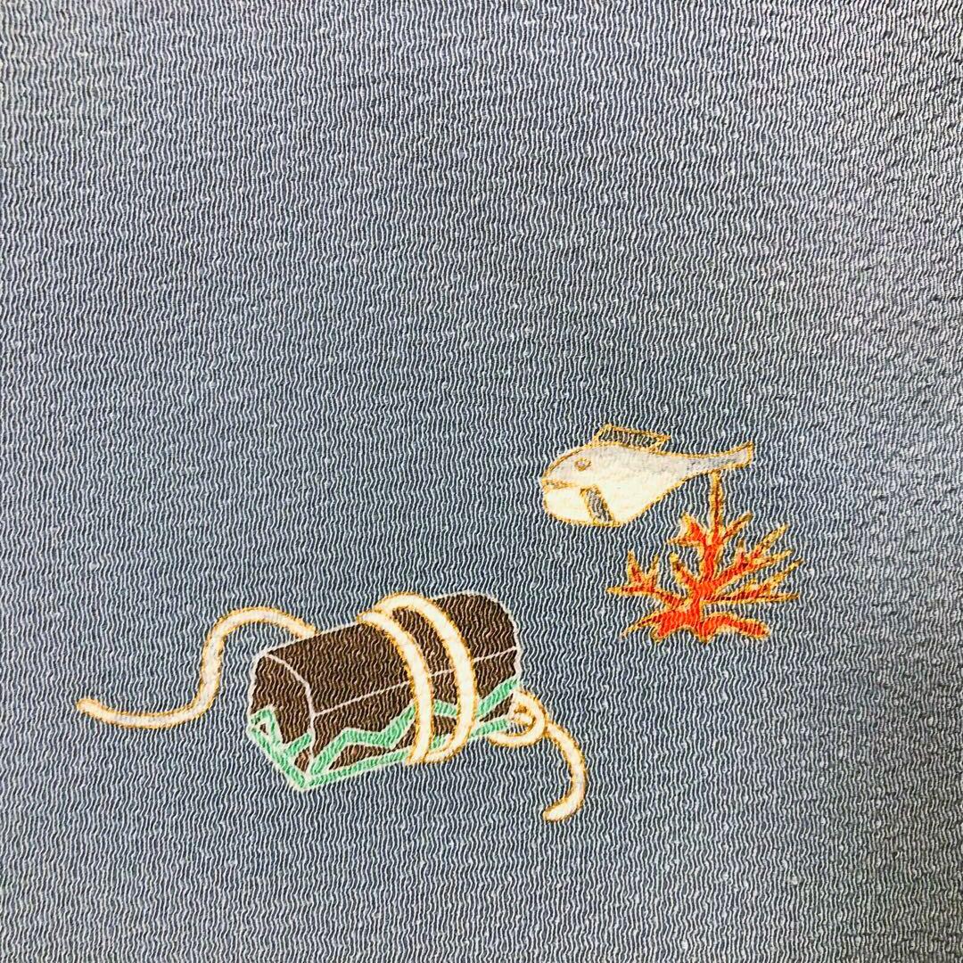 【お値打　長尺】名古屋帯　下村玉廣　昔話　鬼縮緬　帯丈400cm 帯幅31cm