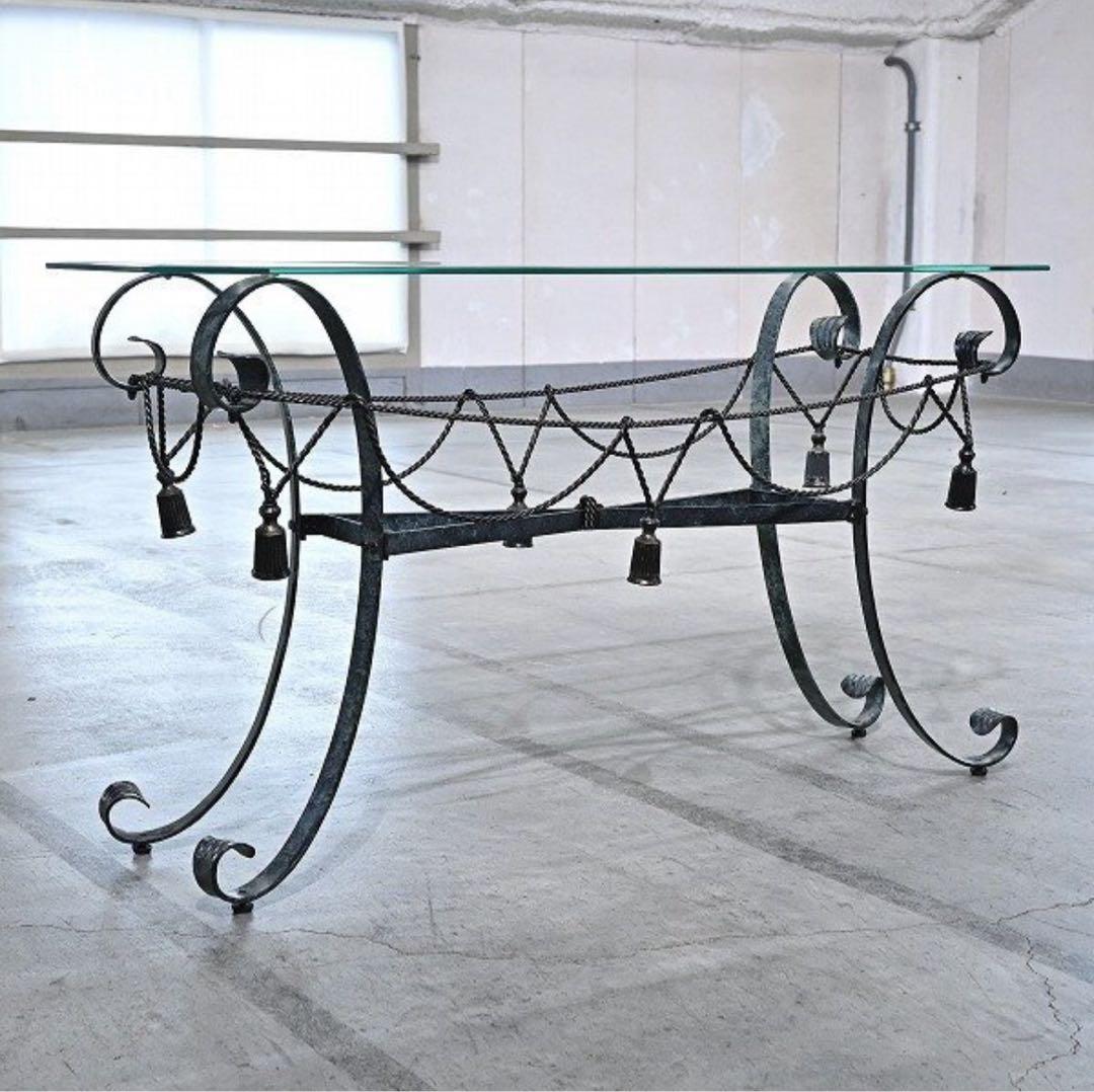 ★アール・ヌーボー様式 フランスビンテージ コンソールテーブル ガラス 飾り台