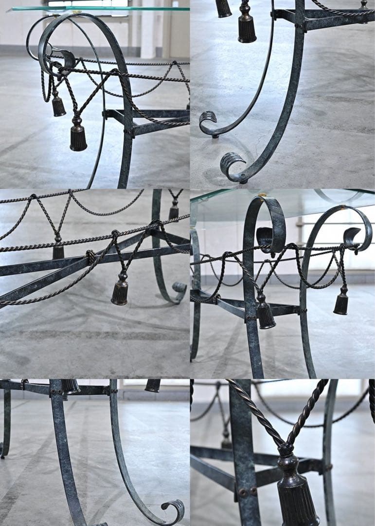 ★アール・ヌーボー様式 フランスビンテージ コンソールテーブル ガラス 飾り台