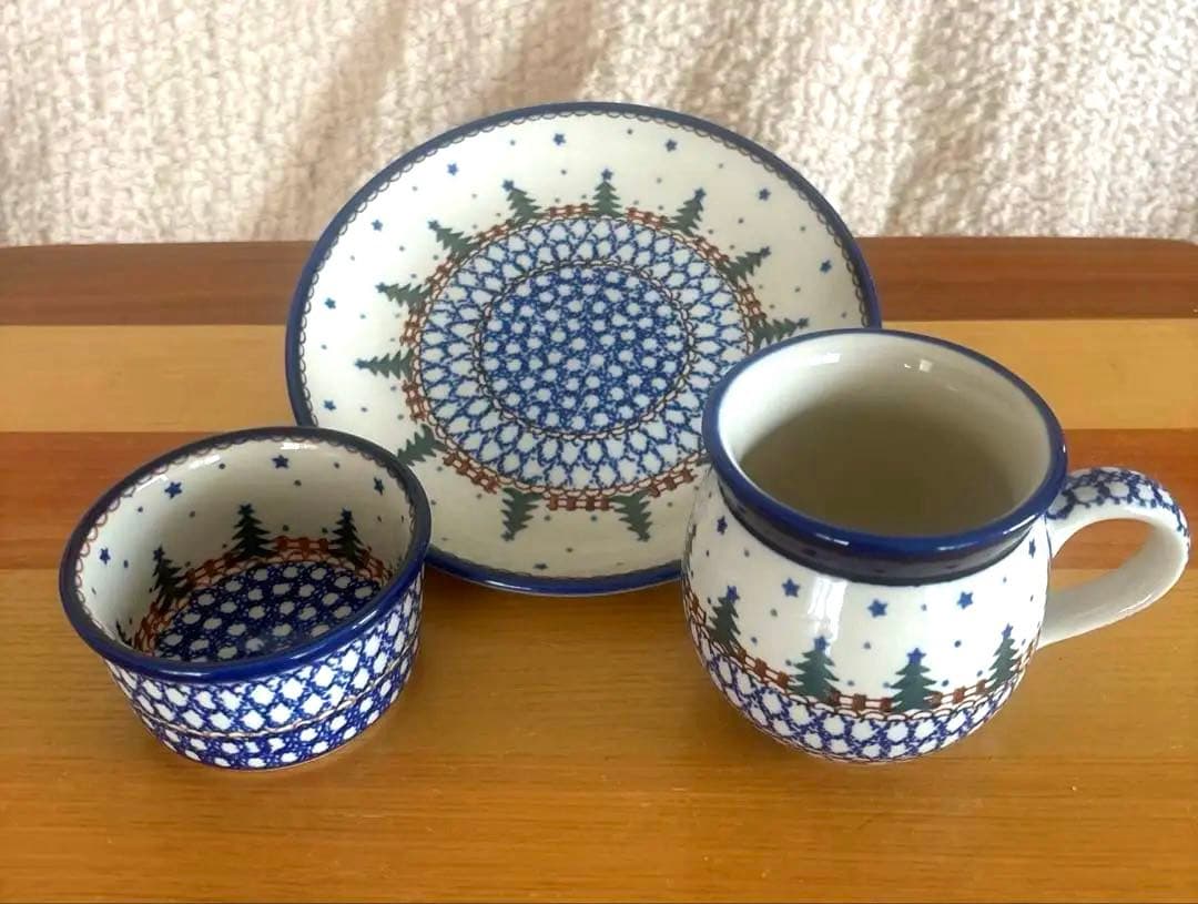 【専用ページ】ポーリッシュポタリー ＊ポーランド食器 3点＊クリスマス もみの木