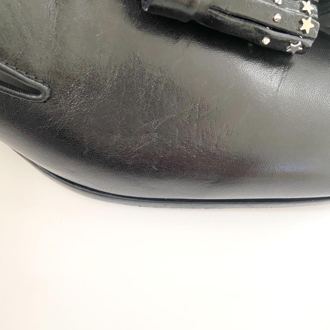 未使用級　JIMMY CHOO ジミーチュウ タッセル ローファー スタッズ