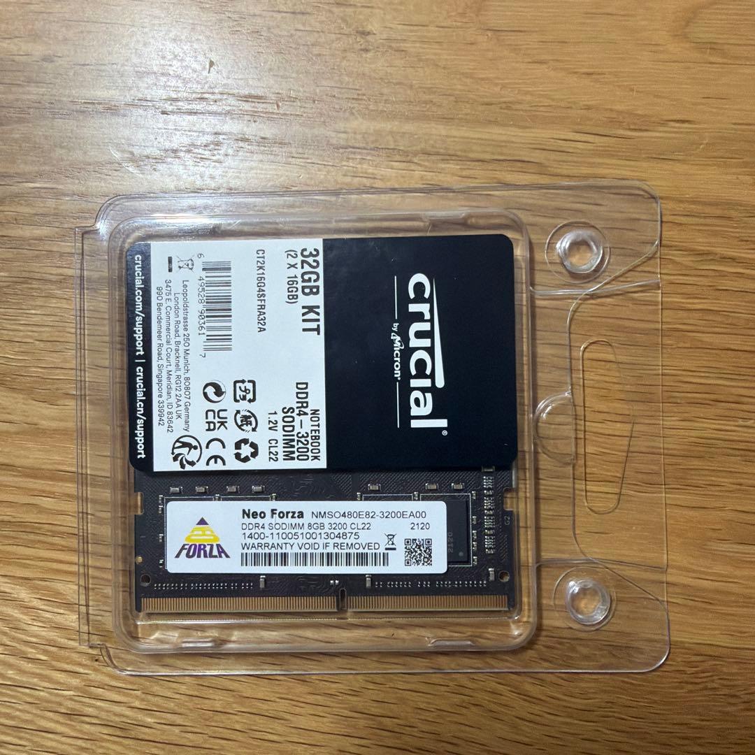 DDR4 SODIMM 8GB 3200 2枚 ノートpc用