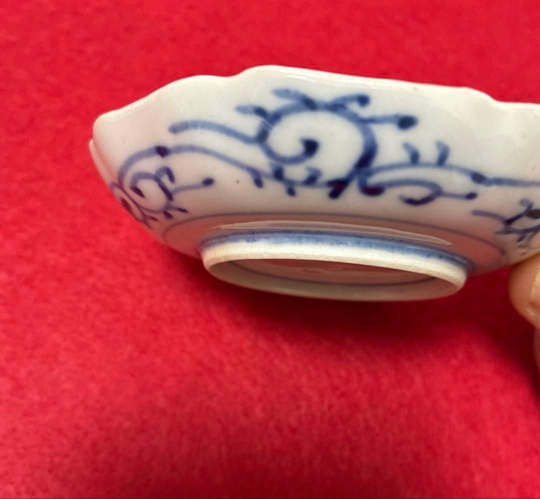 古伊万里　金彩　菊型　豆皿　小皿 5客