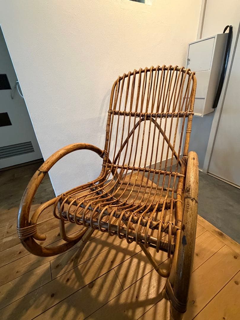 1960s イタリア製 ラタン ロッキングチェア Franco Albini