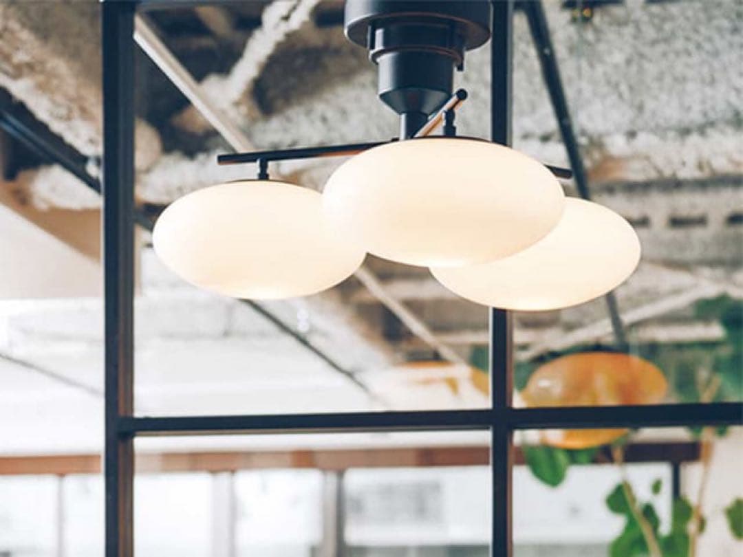 3灯式 ホワイト ガラスシーリングライト