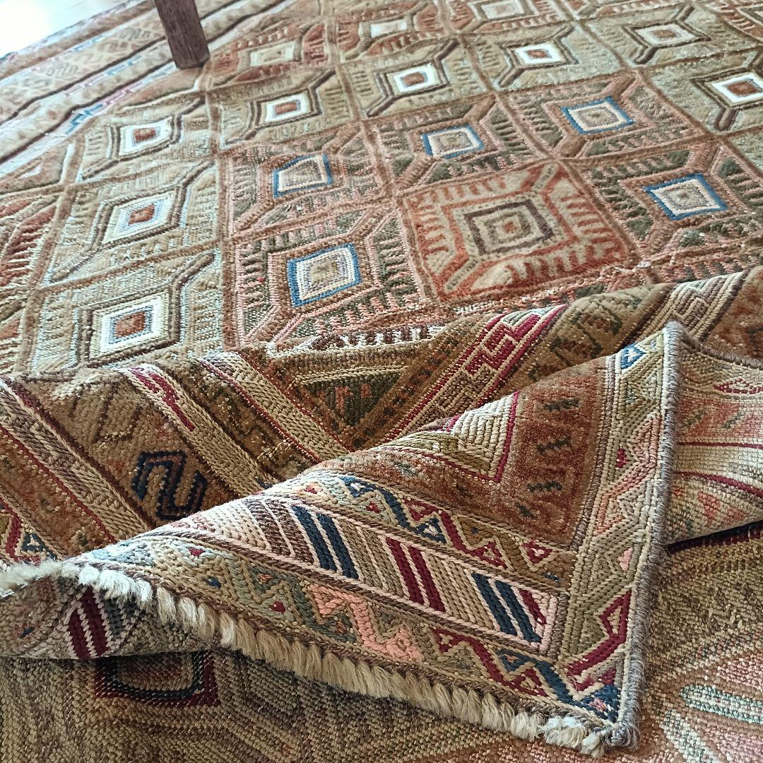 ※【ばらけん】訳あり 大判 L165 マシュワニラグ ヴィンテージラグ