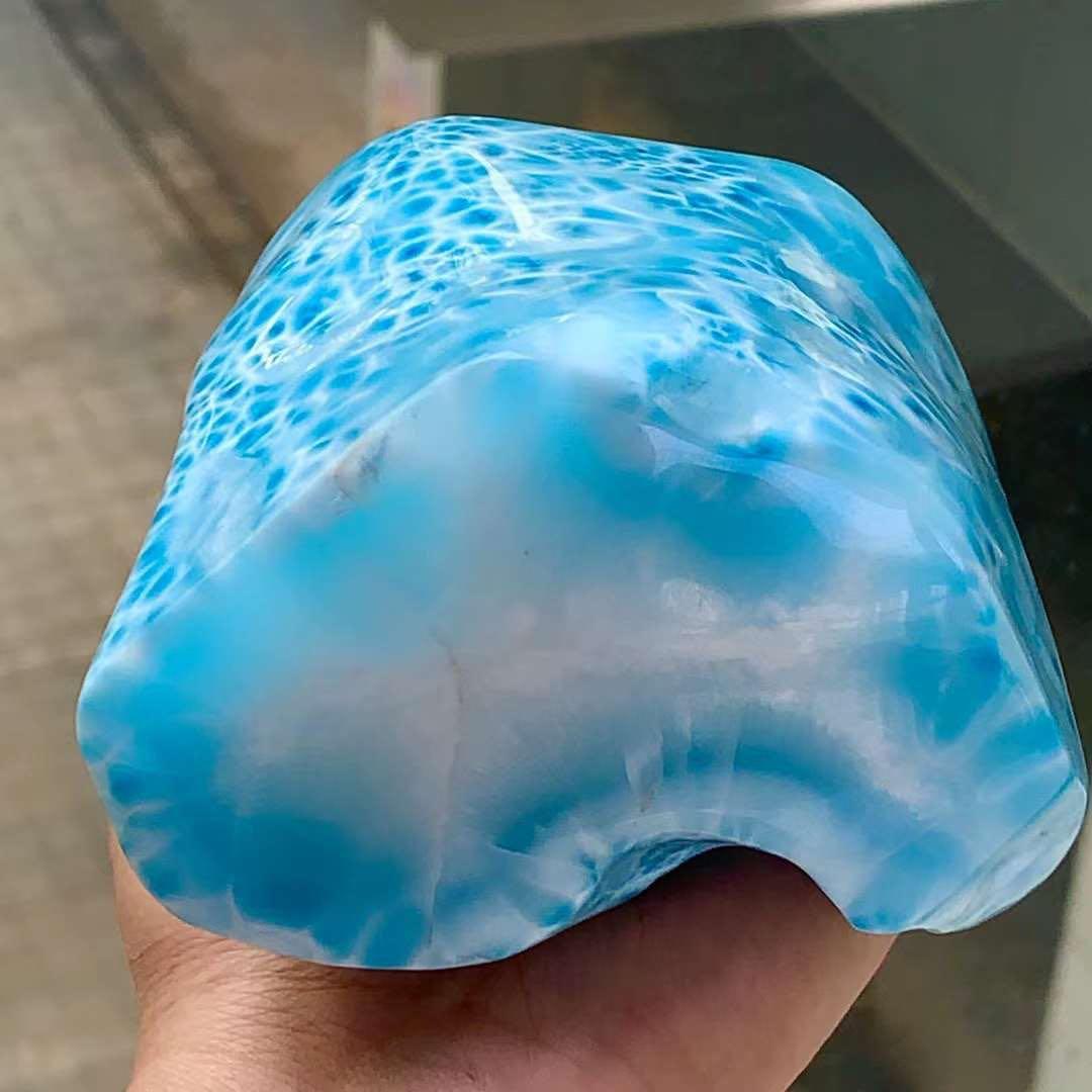 1370g 天然無処理　ラリマー  置物(原石)