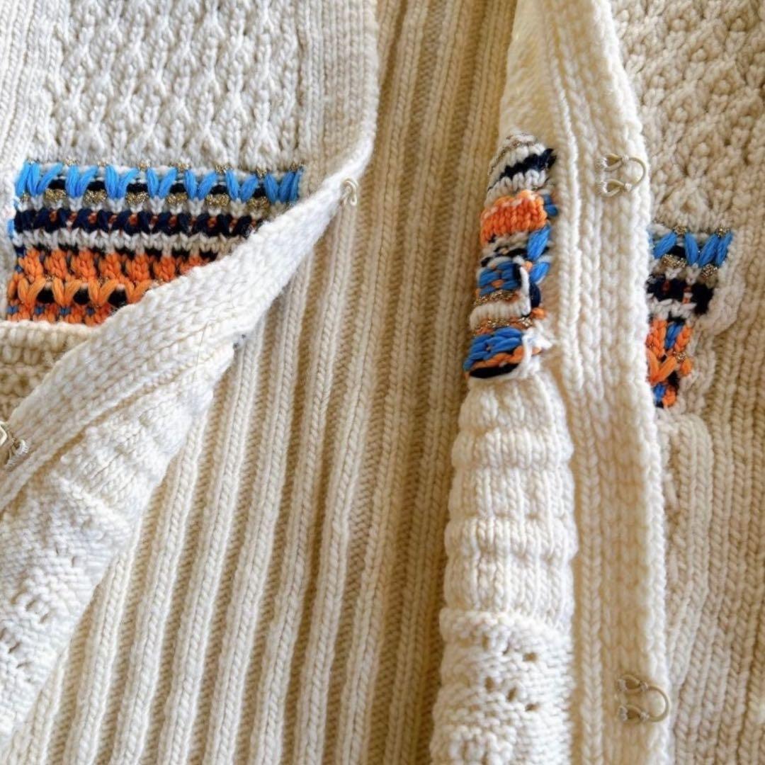 【美品】マメクロゴウチ ケーブル ニット カーディガン オーバーサイズ