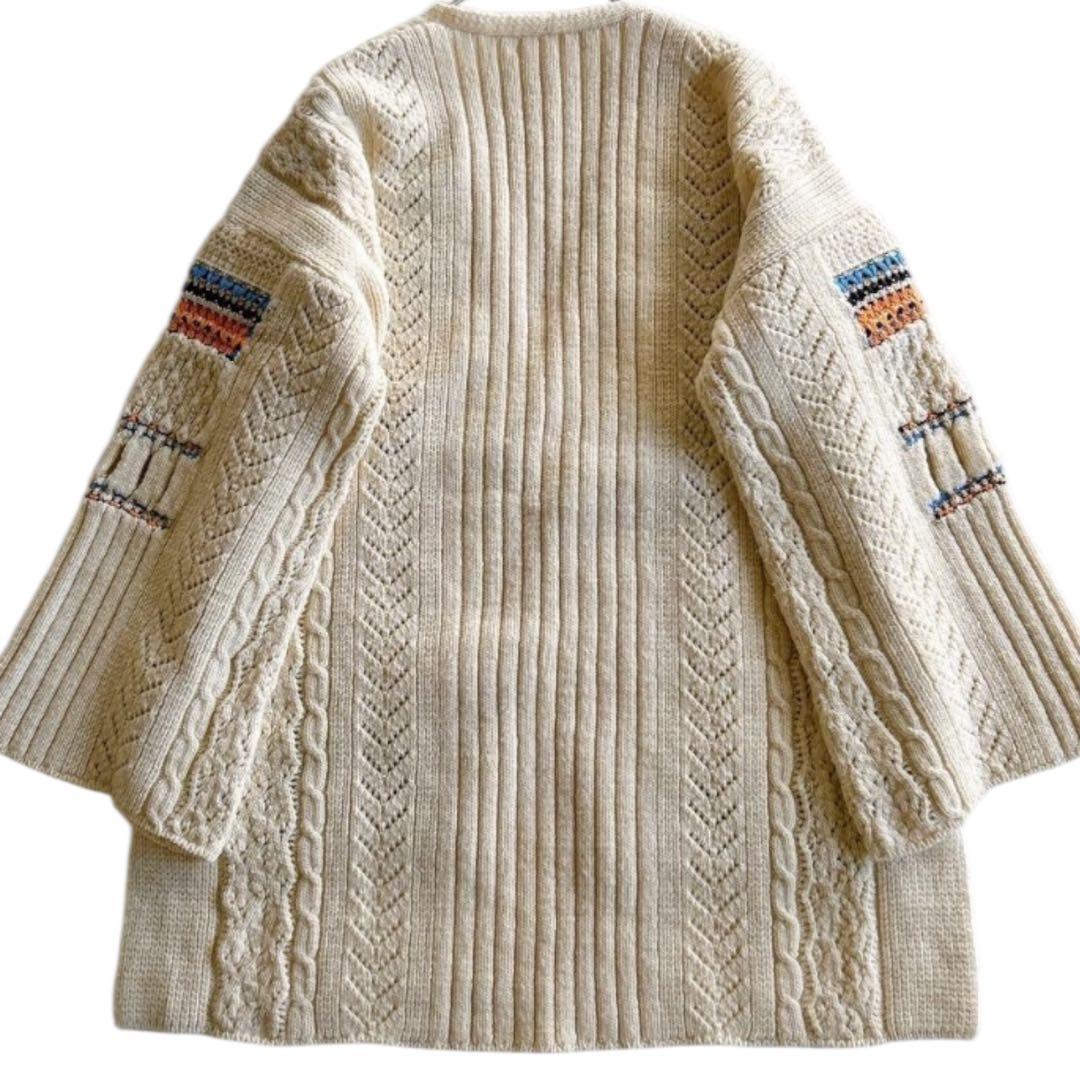 【美品】マメクロゴウチ ケーブル ニット カーディガン オーバーサイズ